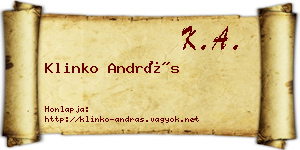 Klinko András névjegykártya