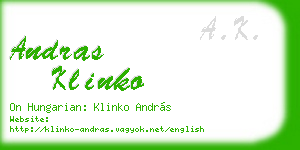 andras klinko business card