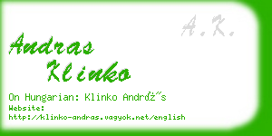 andras klinko business card